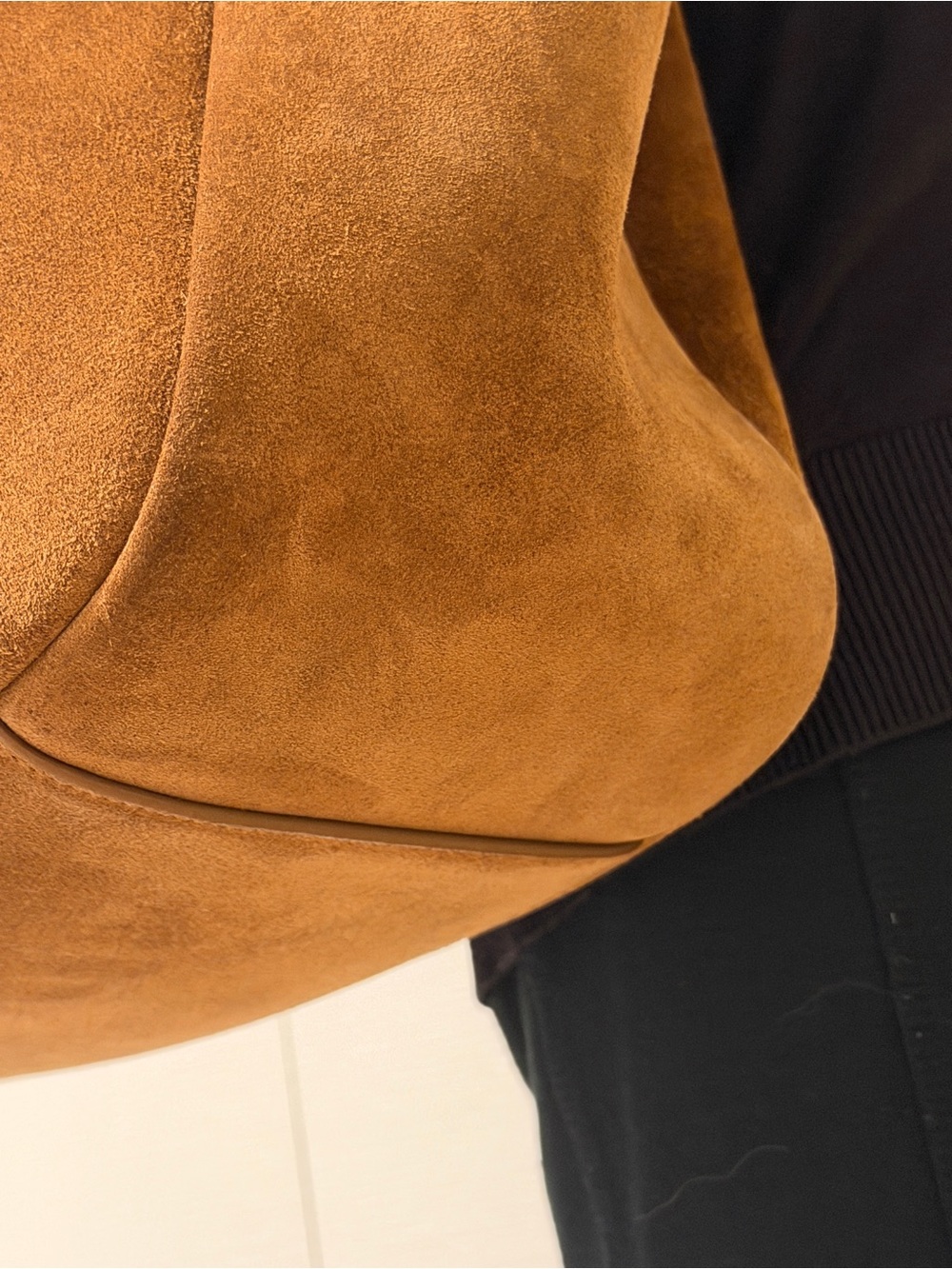 YSL Saint Laurent Le 5 a 7 Bea Tote Bag Brown Caramel Cognac Suede Leather Gold - Picture 11 of 14